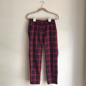 Black & Red Plaid Trouser Pants